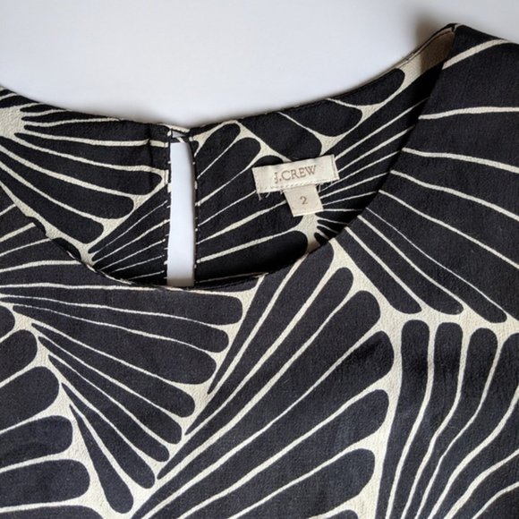 J. Crew black and tan pattern dress with 3/4 sleeves and pockets - Picture 7 of 10